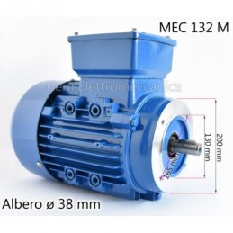 Motor eléctrico trifásico 15 CV - 11 kW 1400 rpm 4 polos MEC 132 Forma B14