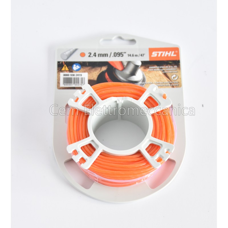 Stihl bobine de fil rond en nylon 2,4 mm silencieux 14,0 mètres 00009302419