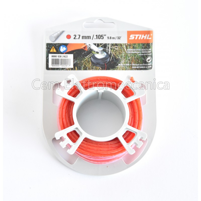 Bobina de hilo de nylon redondo Stihl 2,7 mm silencioso 9,8 metros 00009302422