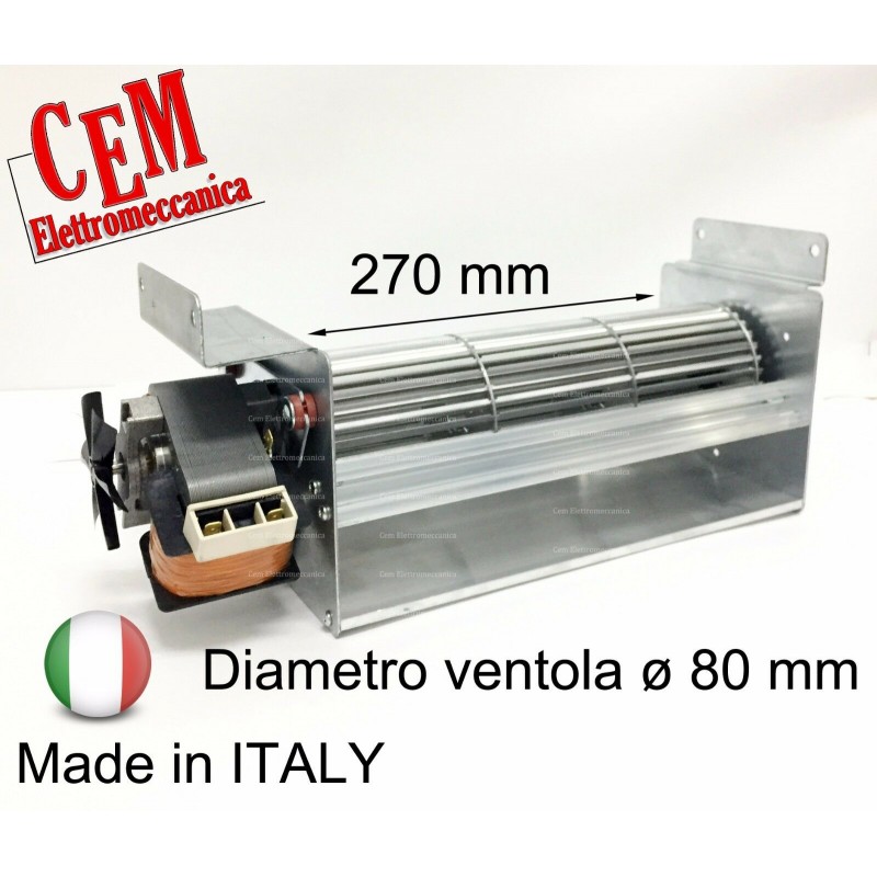 Ventilatore tangenziale ø 80 mm - lunghezza ventola 270 mm motore SX