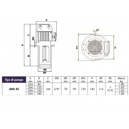 Elektrische Pumpe SACEMI IMM 40 für Werkzeugmaschinen