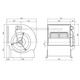 Ventilatore centrifugo DD 10/8 - 550 Watt - monofase misure