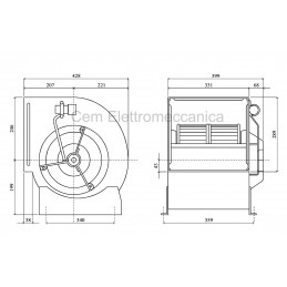 Ventilatore centrifugo DD 10/10 - 550 Watt - monofase misure