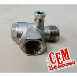 Horizontal check valve 3/8" - 3/8" . F - M for compressor