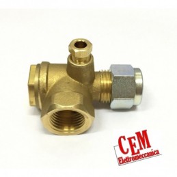 Horizontal check valve 1/2" F - pipe 14 mm for compressor