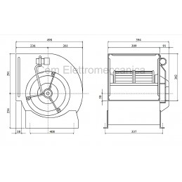 Ventilatore centrifugo DD 12/9 - 745 Watt - monofase misure