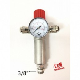 Air pressure reducer 3/8" with manometer 2 quick outlets