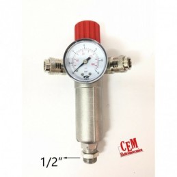 Air pressure reducer 1/2" With manometer 2 quick exits