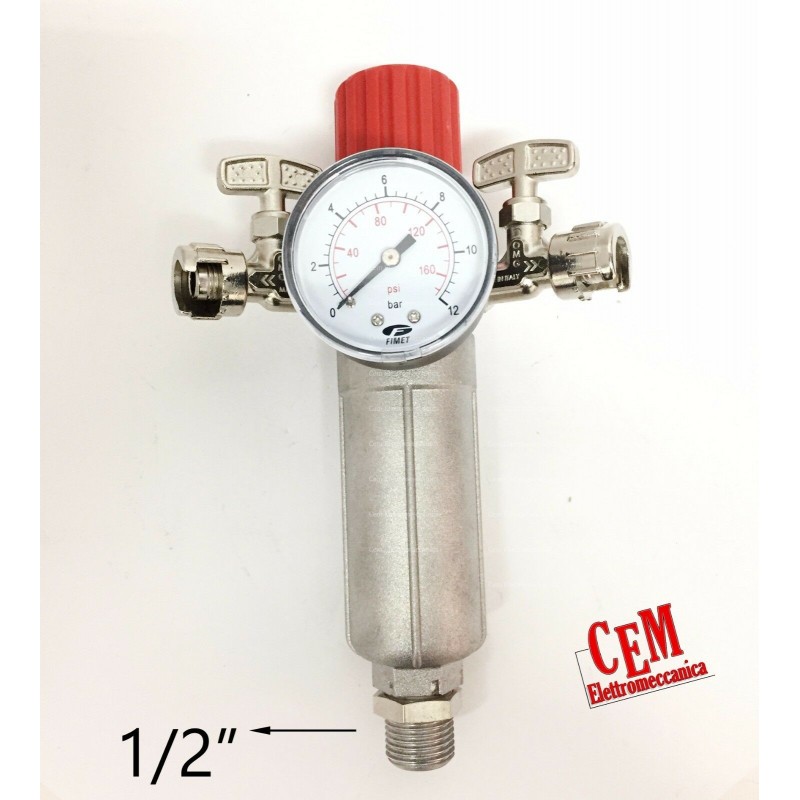 Luftdruckminderer 1/2" mit Manometer 2 Nadelausgänge