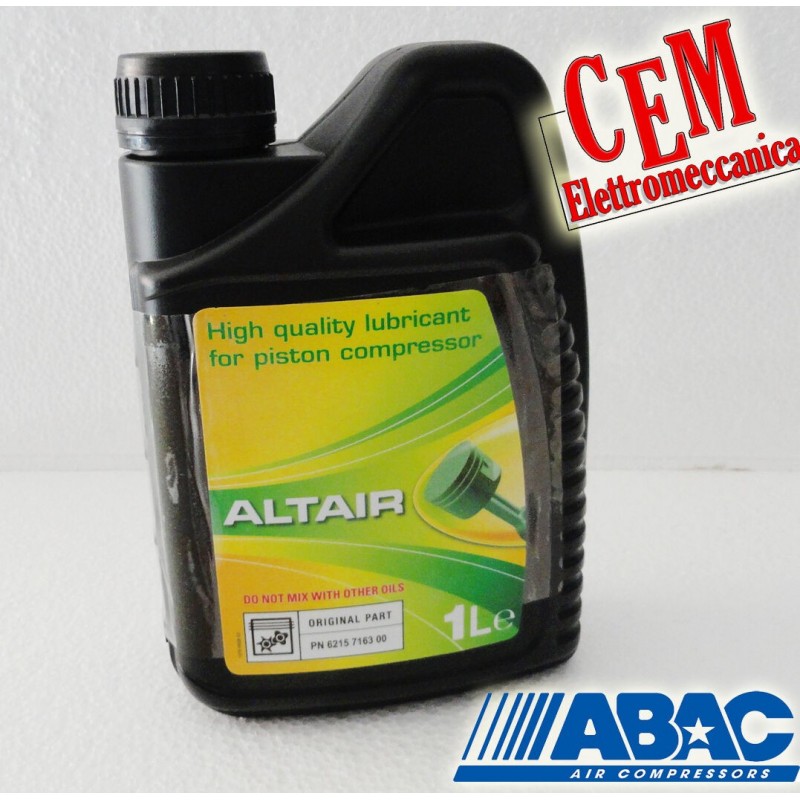 Olio Abac Altair 1 litro per compressore a pistoni