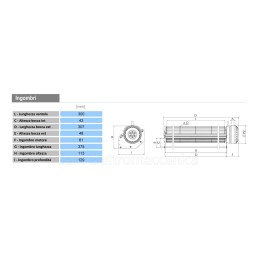 Querstromventilator für MCZ-Öfen TRIAL Außenläufer-Ventilator 300 mm