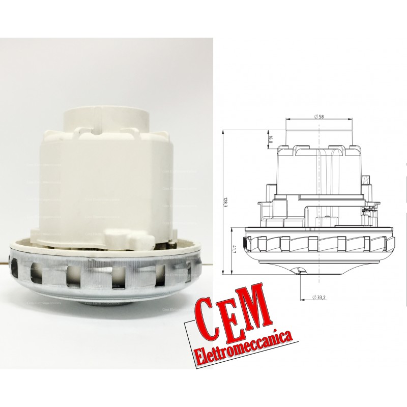 Motore aspirapolvere 1200 W Domel 467.3.402-5 monostadio 230V