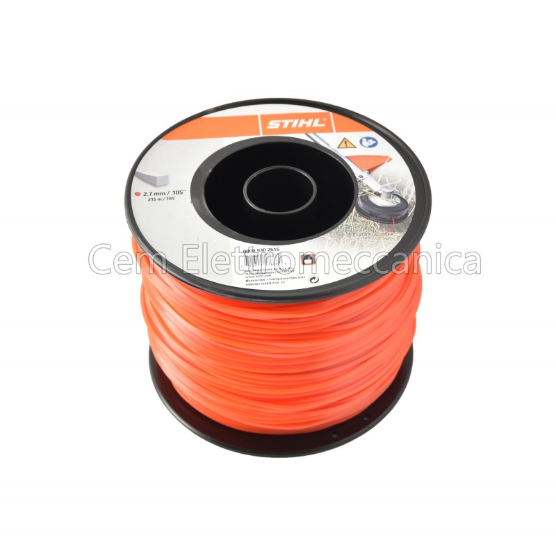 Bobina filo nylon quadro Stihl 2,7 mm da 208 metri 00009302616 per decespugliatore