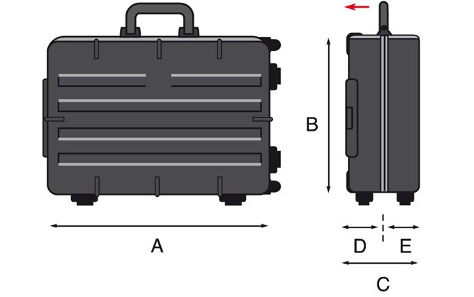 Valigia trolley porta utensili REVO WHEELS PEL GT LINE Specifiche tecniche